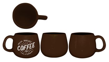 CANECA DECOR MINI BOJUDA 200ML (11 x 8,5 x 6,8 CM) CHOCOLATE - COFFEE FRESH BREWED